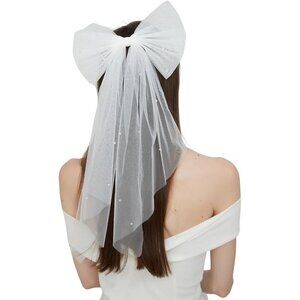 🆕Women White Bridal Short Lace Veil Opera Party Wedding Halloween Cosplay Veils